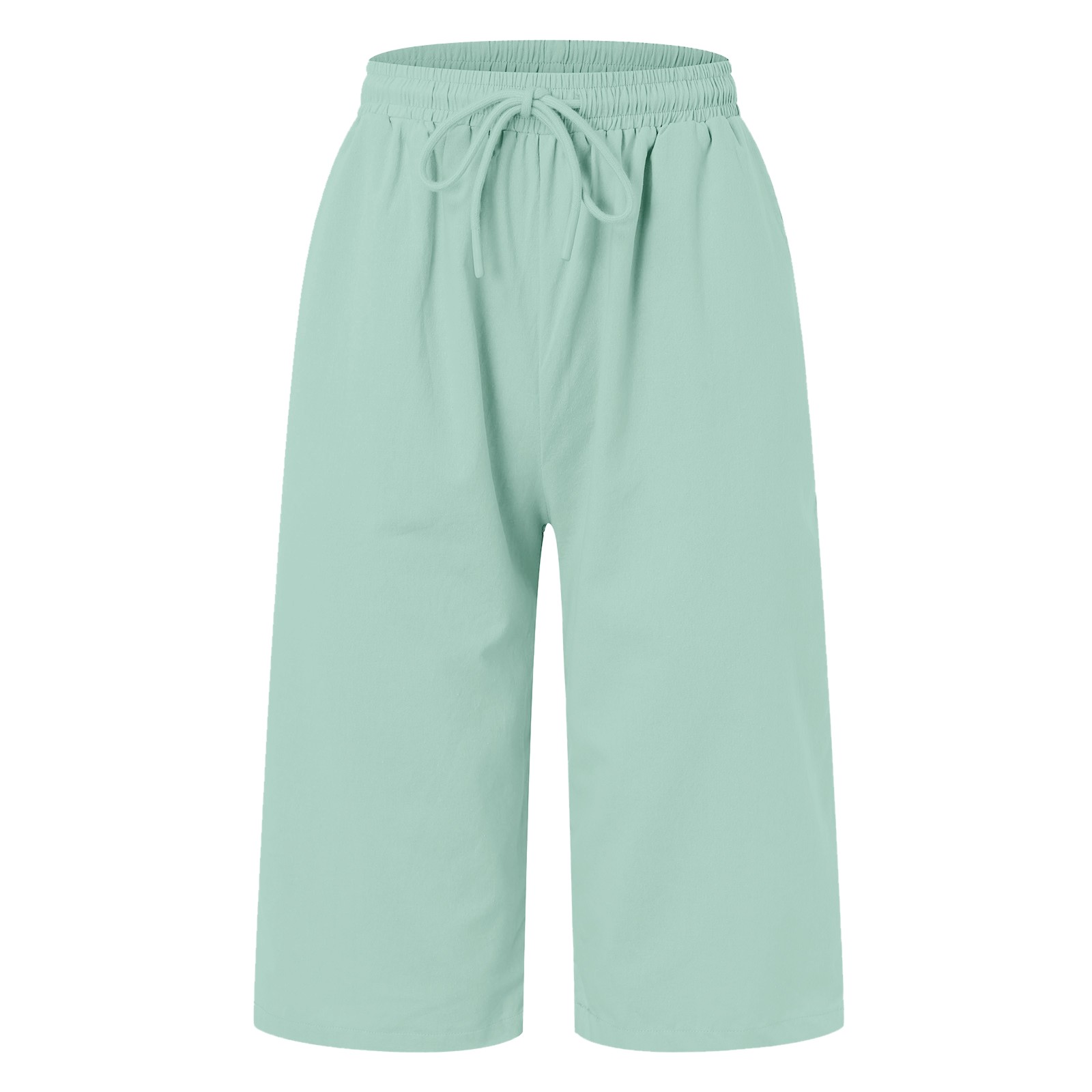thumbnail image 4 of Pantalones capri informales de cintura alta para mujer - Bolsillos grandes - Cintura elástica - Terciopelo dorado ligero - Tallas S-XXL - Lavables a mano, 4 of 6